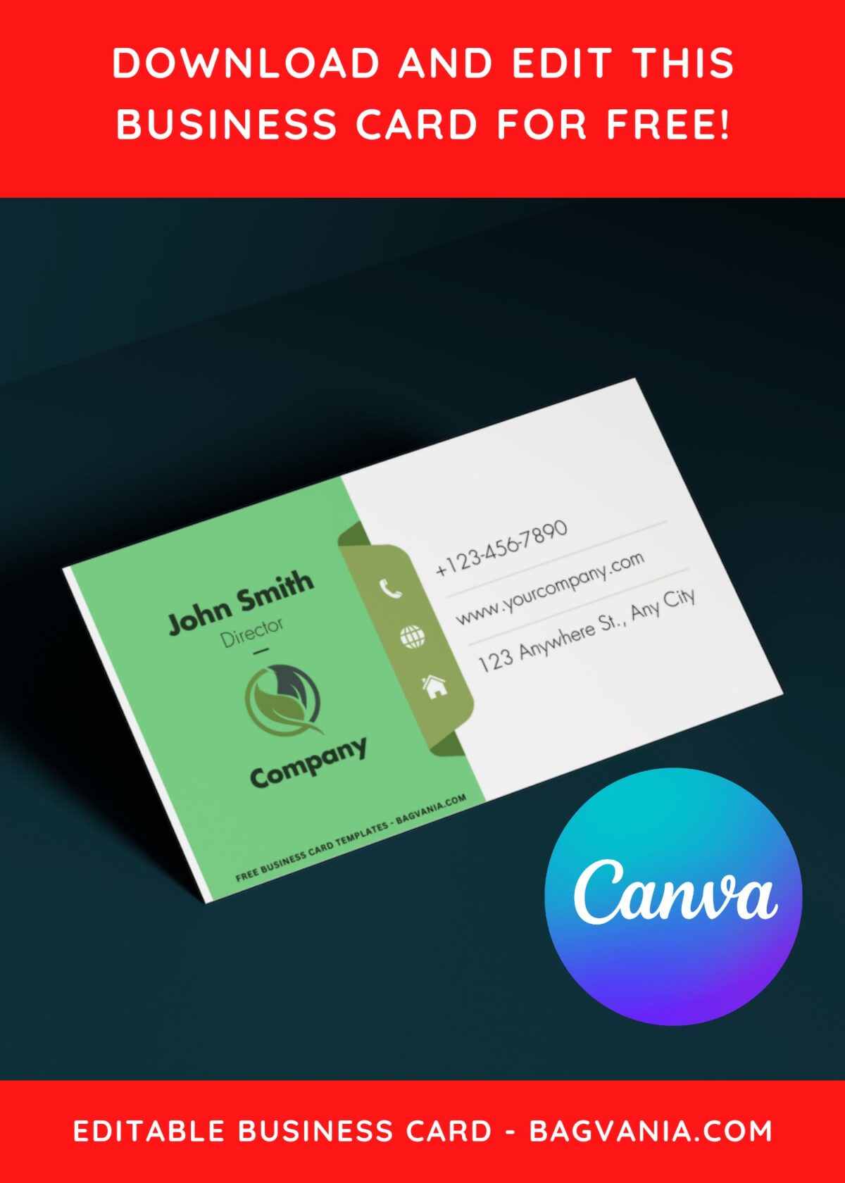 10+ Standout Classy Green Canva Business Card Templates AA