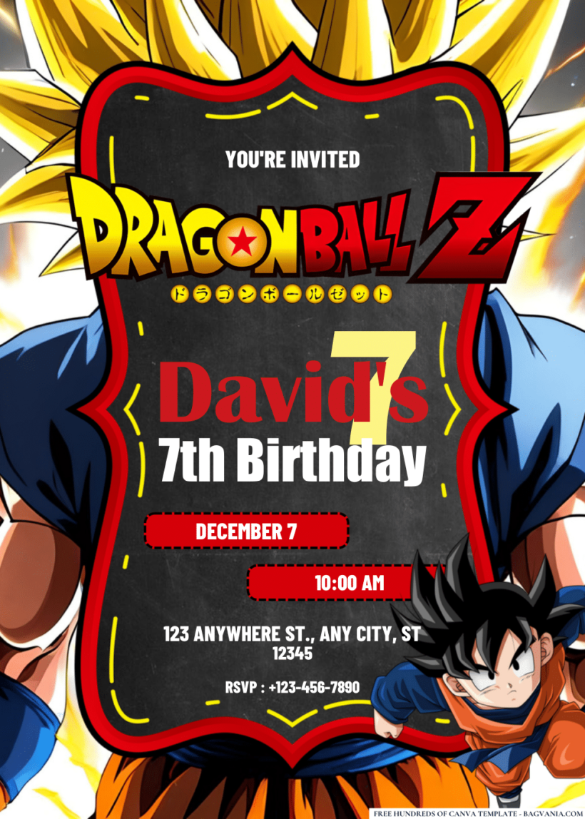 (Easily Edit PDF Invitation) Dragon Ball Z Birthday Invitation | Bagvania