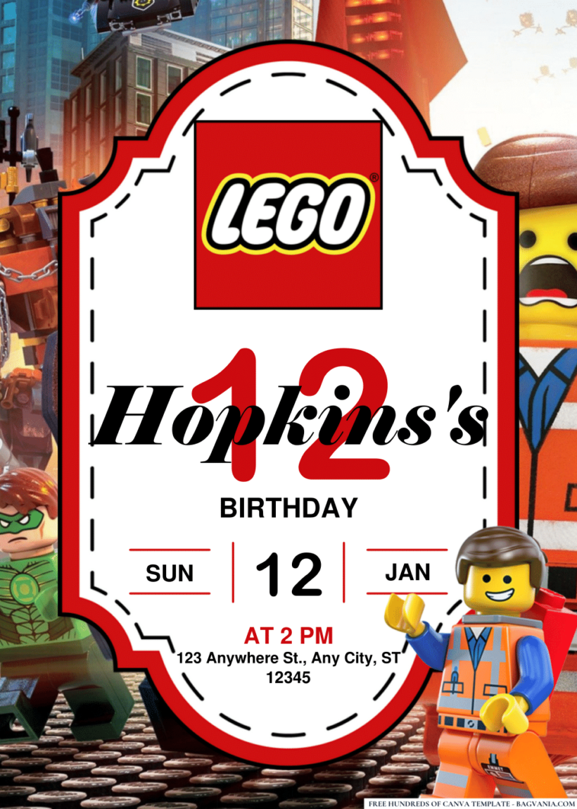 (Easily Edit PDF Invitation) LEGO Birthday Invitation | Bagvania