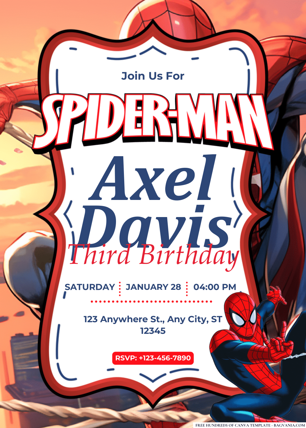 FREE Editable PDF Spiderman Birthday Invitations