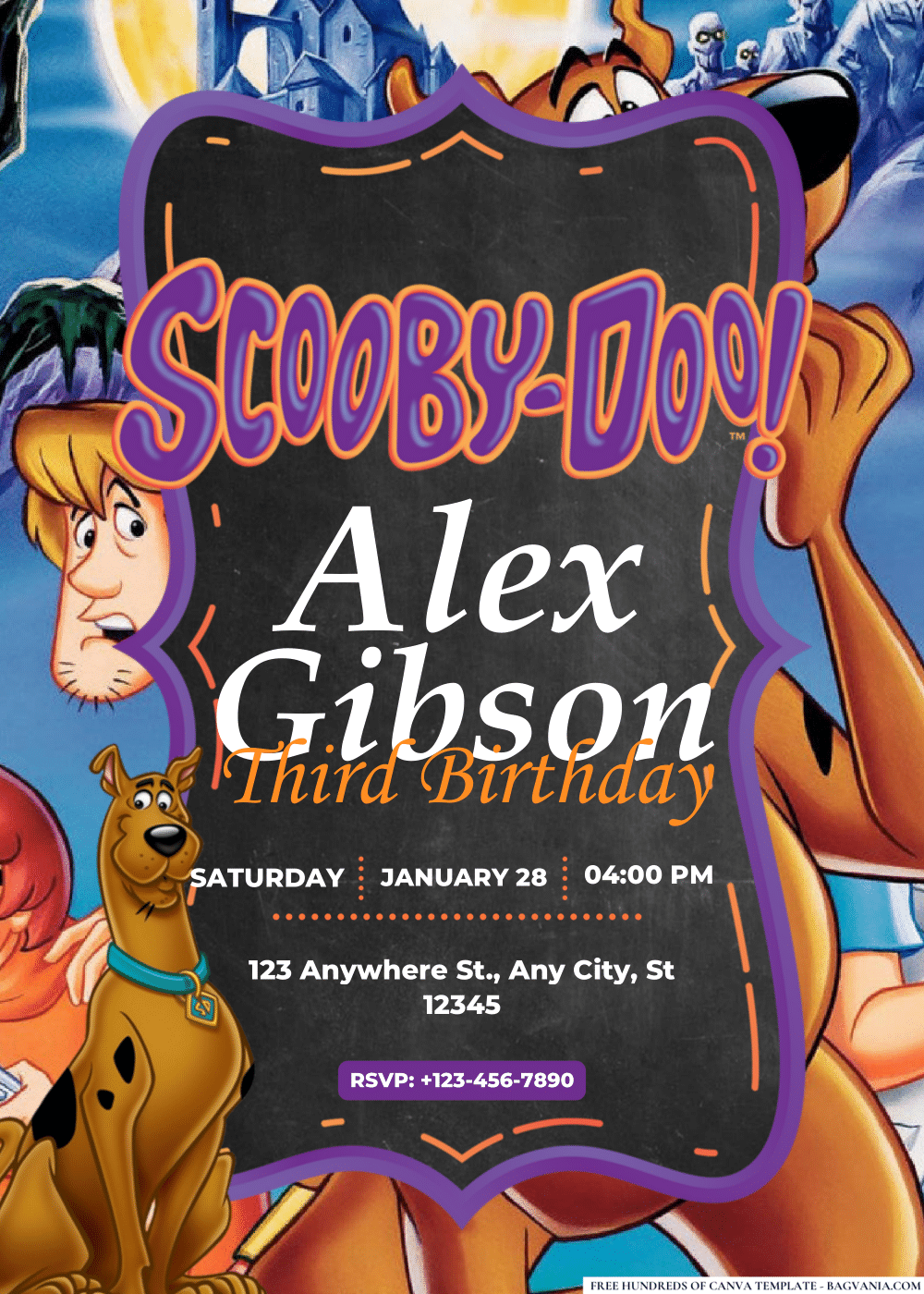 FREE Editable PDF Scooby-Doo Birthday Invitations