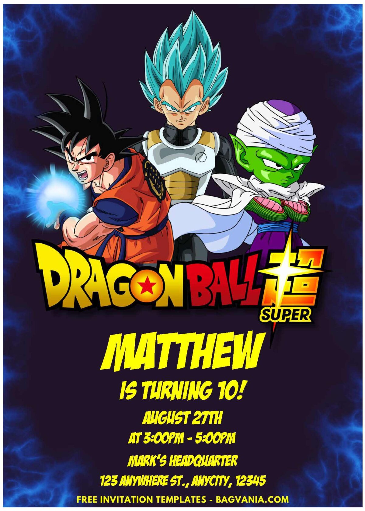 (Easily Edit PDF Invitation) Dragonball Z Birthday Invitation E