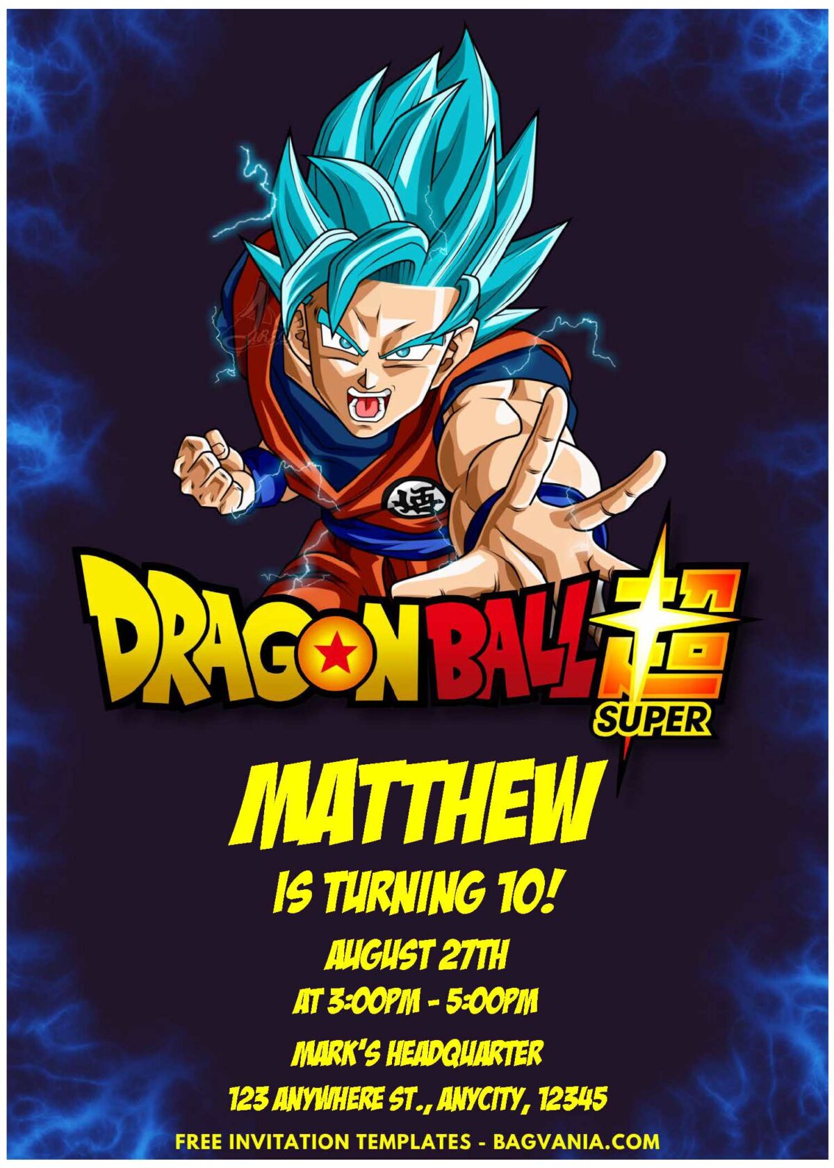 (Easily Edit PDF Invitation) Dragonball Z Birthday Invitation F