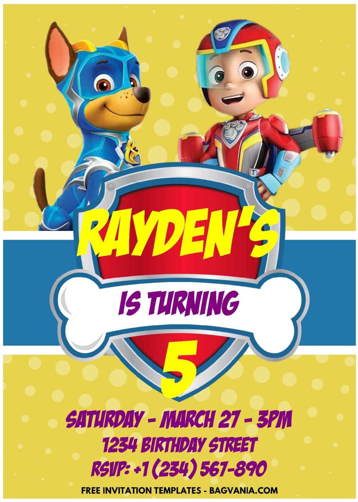 (Easily Edit PDF Invitation) PAW-TASTIC PAW Patrol Birthday Invitation D