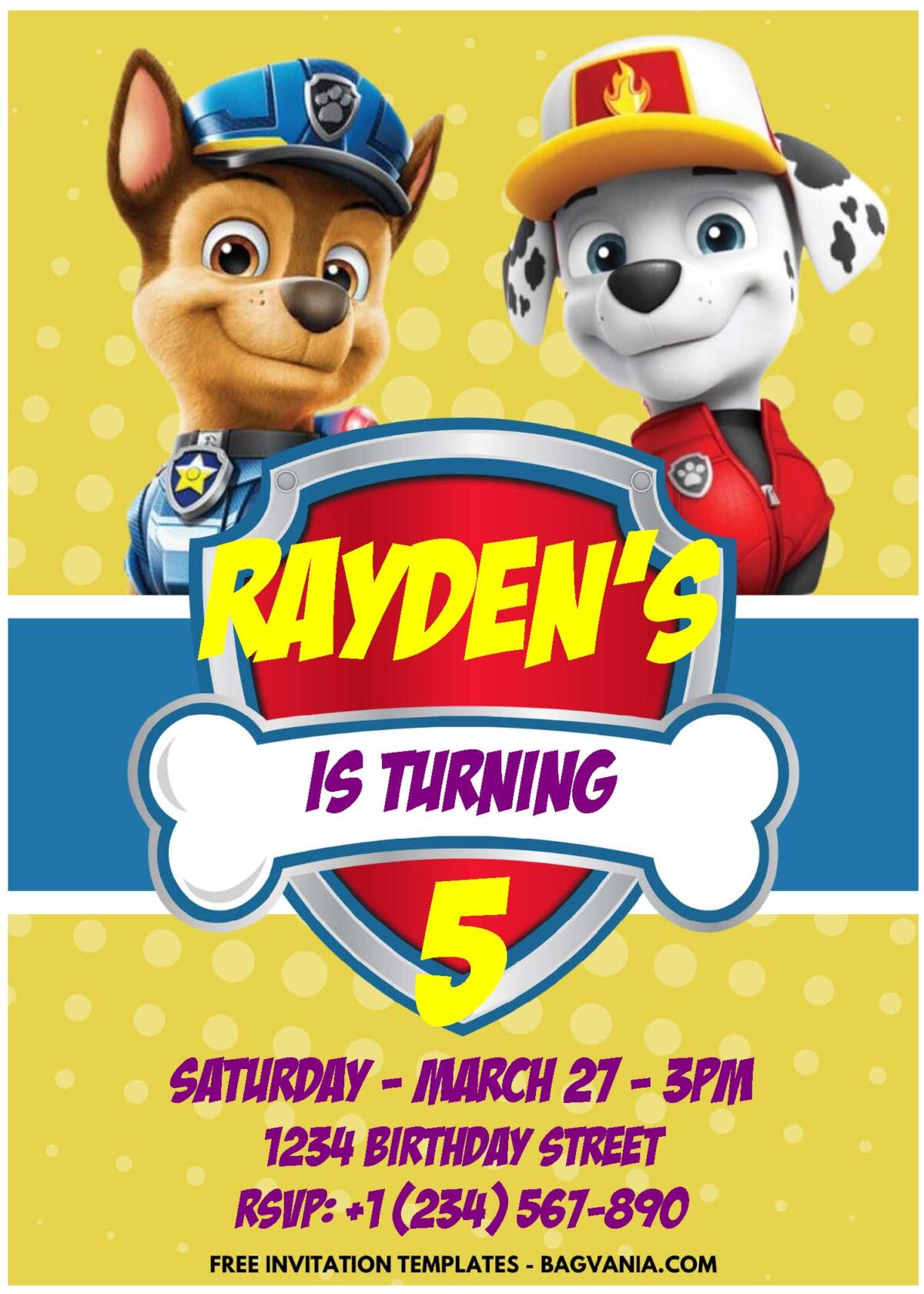 (Easily Edit PDF Invitation) PAW-TASTIC PAW Patrol Birthday Invitation E