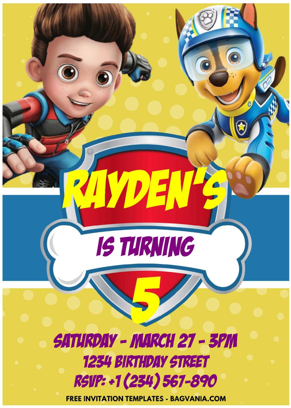 (Easily Edit PDF Invitation) PAW-TASTIC PAW Patrol Birthday Invitation F