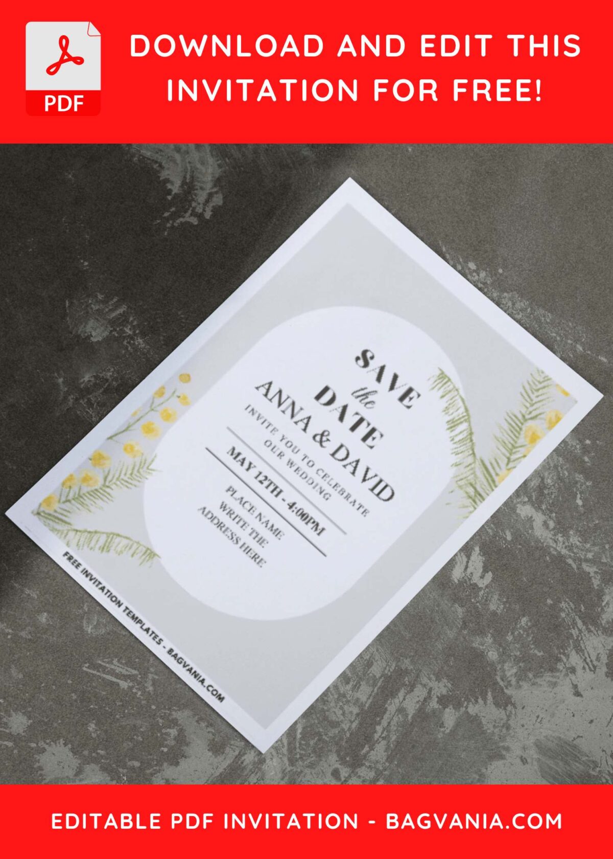 (Easily Edit PDF Invitation) Delicate Floral Wedding Invitation I