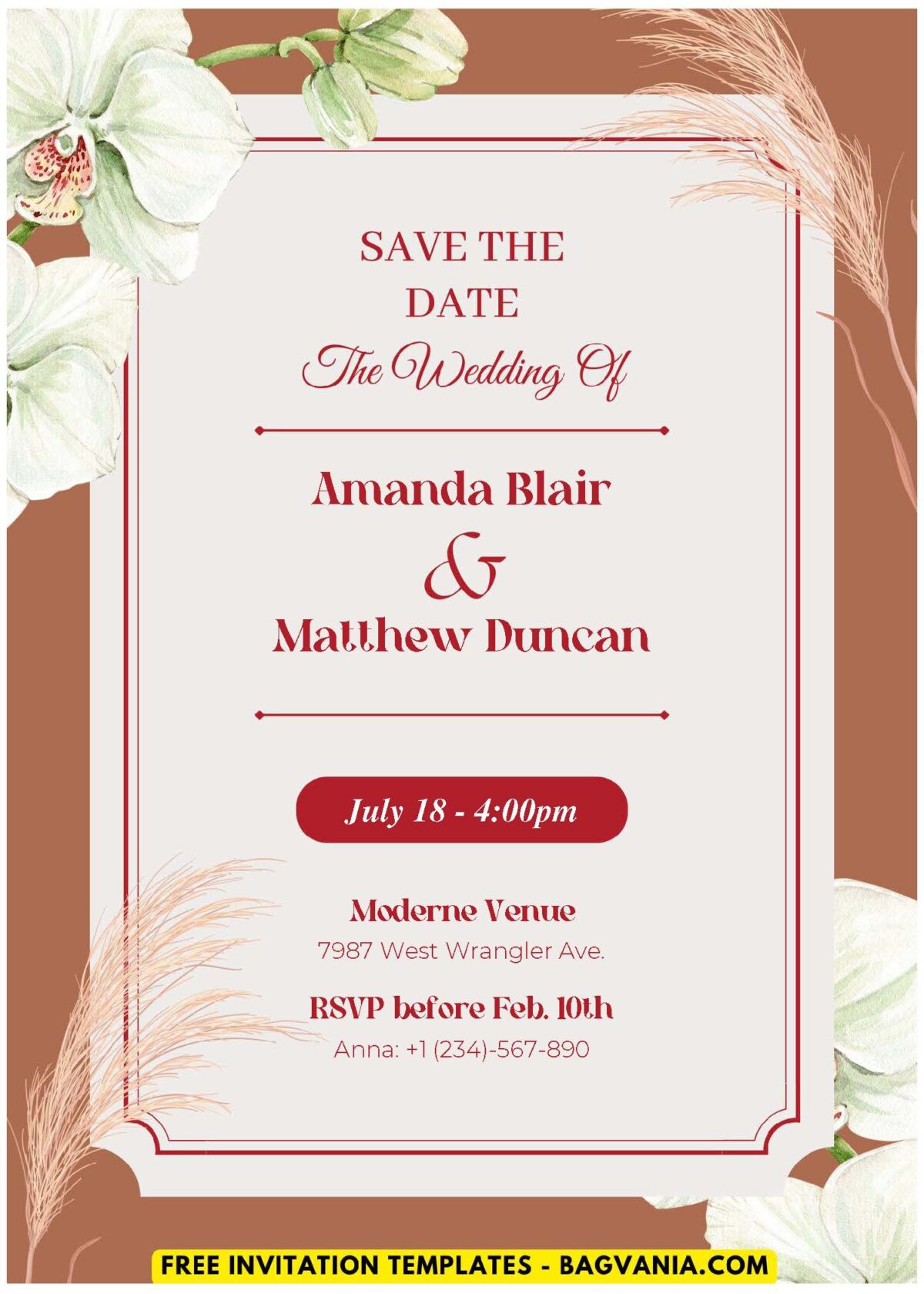 (Easily Edit PDF Invitation) Rustic Bohemian Floral Wedding Invitation I