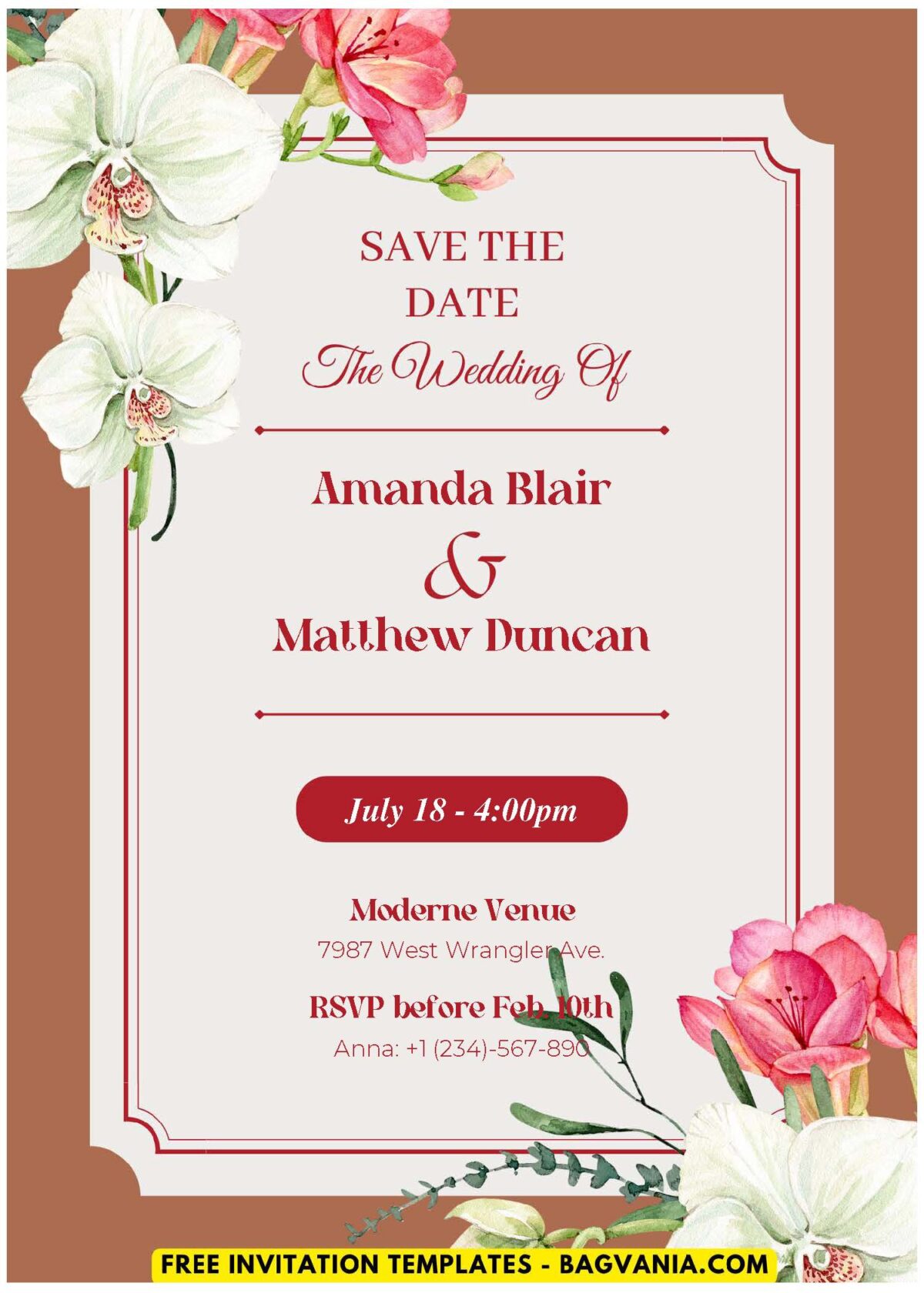 (Easily Edit PDF Invitation) Rustic Bohemian Floral Wedding Invitation J