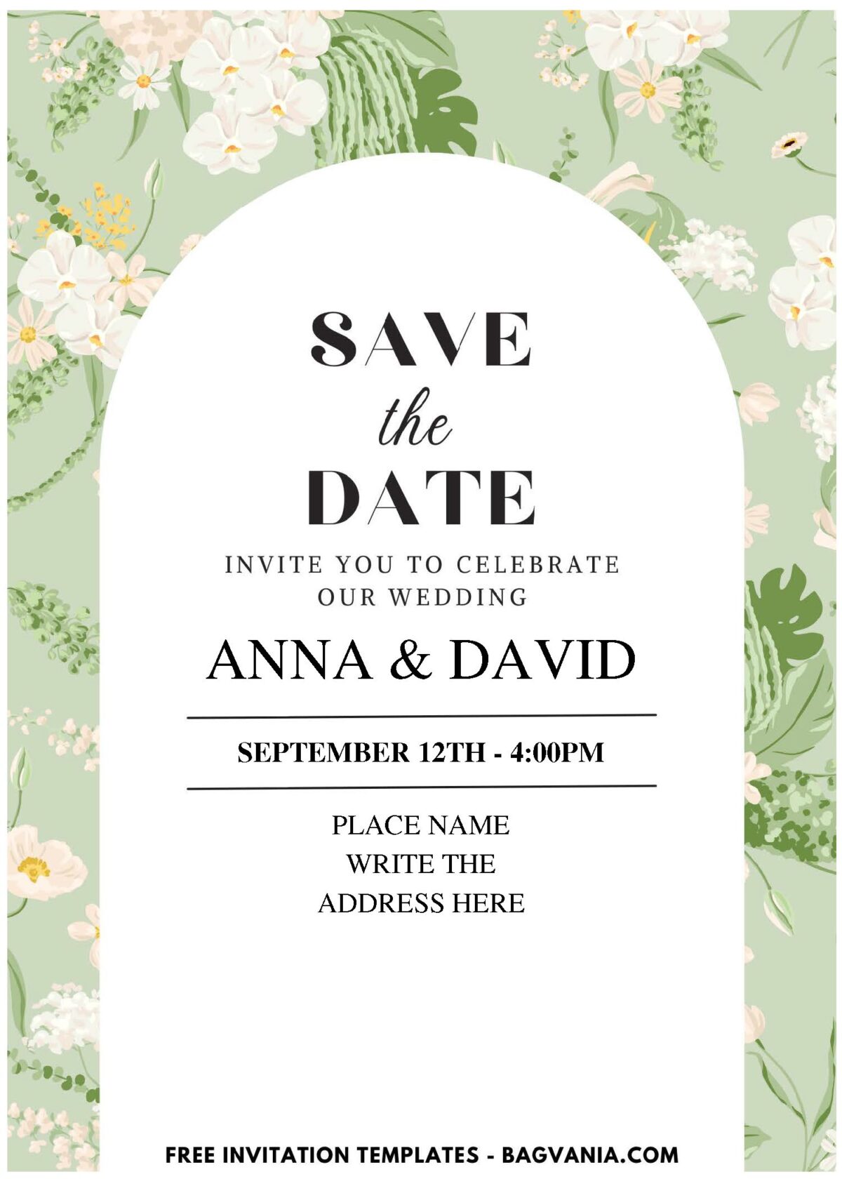 (Easily Edit PDF Invitation) Blossoming Orchid Wedding Invitation D