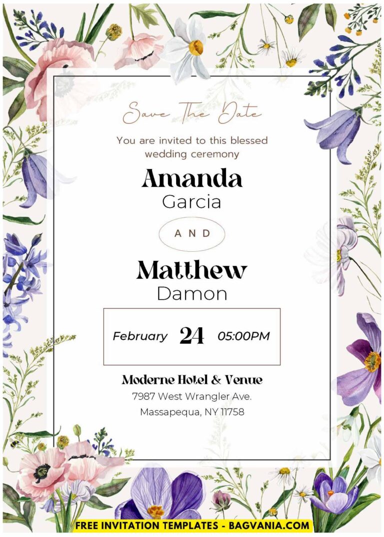 (Easily Edit PDF Invitation) Romantic Spring Wedding Invitation | FREE ...