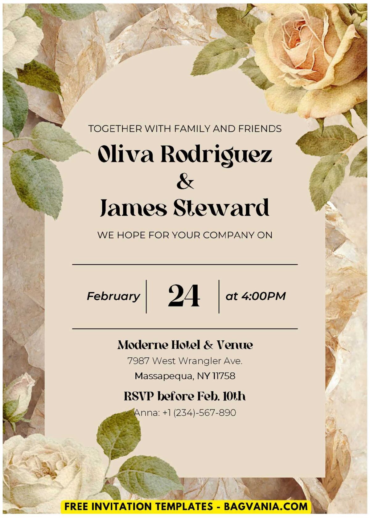 (Easily Edit PDF Invitation) Romantic Dusty Rose Wedding Invitation E