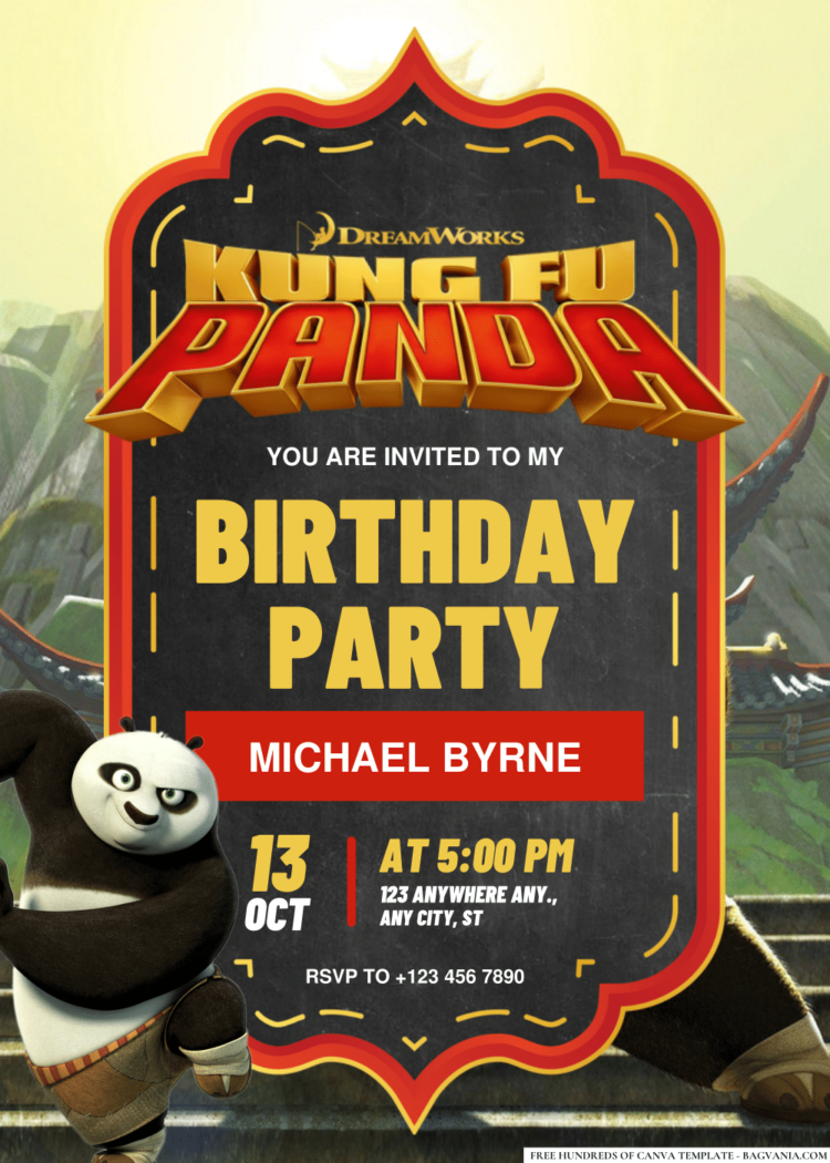 FREE PDF Invitation – Kung Fu Panda Birthday Invitations | Bagvania