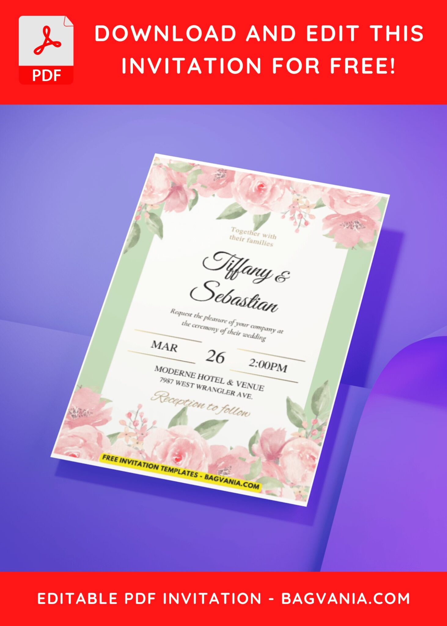 (Easily Edit PDF Invitation) Rustic Bloom Wedding Invitation | FREE ...