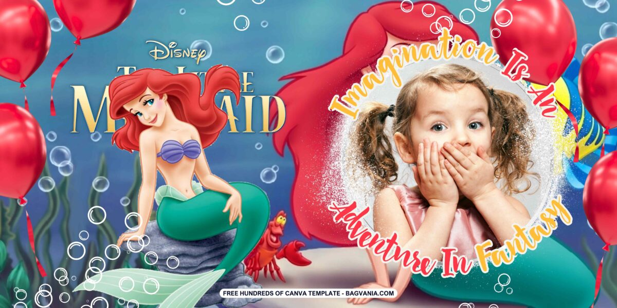 Free Editable Little Mermaid Birthday Banner