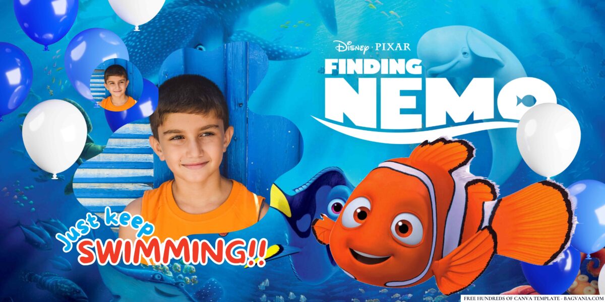 FREE Editable Finding Nemo Birthday Banner