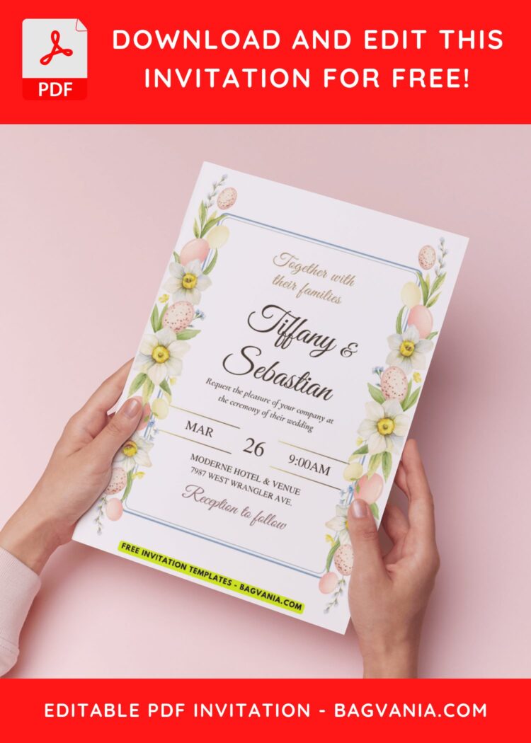 (Easily Edit PDF Invitation) Simple Floral & Greenery Wedding ...