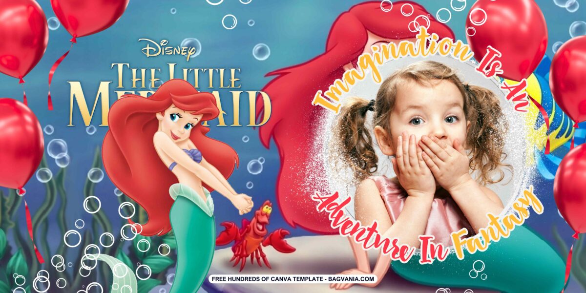 Free Editable Little Mermaid Birthday Banner