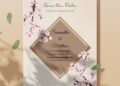 (Easily Edit PDF Invitation) Sakura Blooms Wedding Invitation