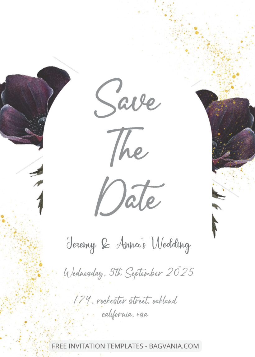 FREE PDF Invitation - Flower Surprise Wedding Invitation Templates