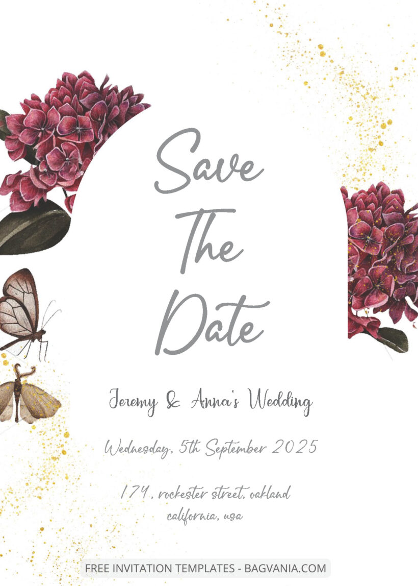 FREE PDF Invitation - Flower Surprise Wedding Invitation Templates