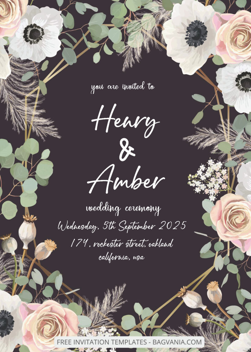 FREE PDF Invitation - Forest of Floral Wedding Invitation Templates