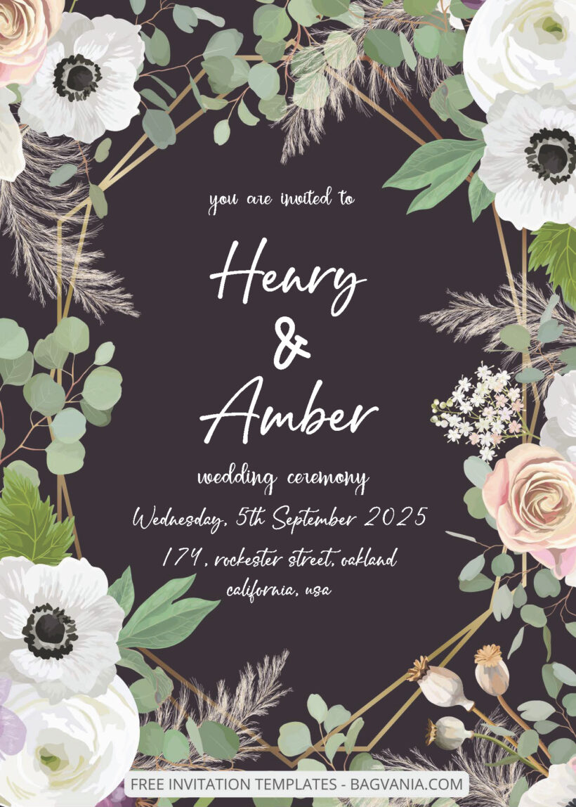 FREE PDF Invitation - Forest of Floral Wedding Invitation Templates