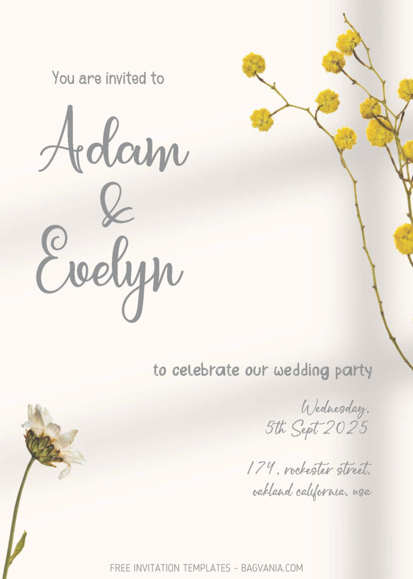 FREE PDF Invitation - Frame Floral Wedding Invitation Templates