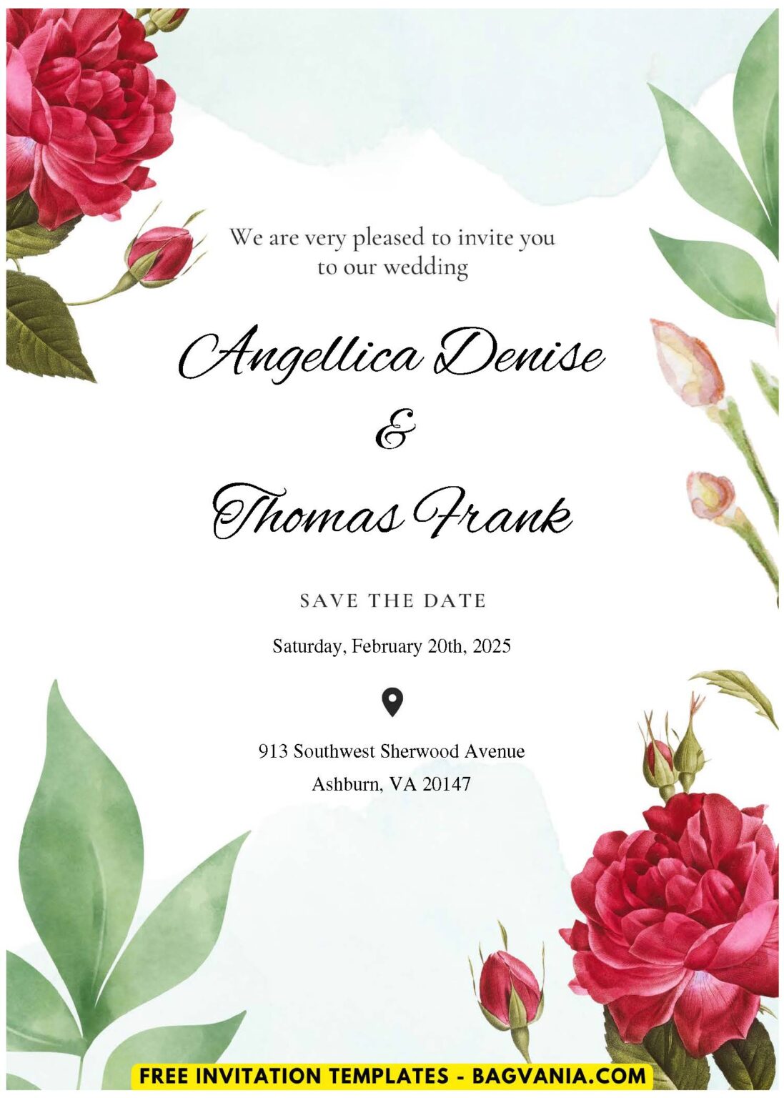 (Easily Edit PDF Invitation) Bewildered Rose Wedding Invitation | FREE ...