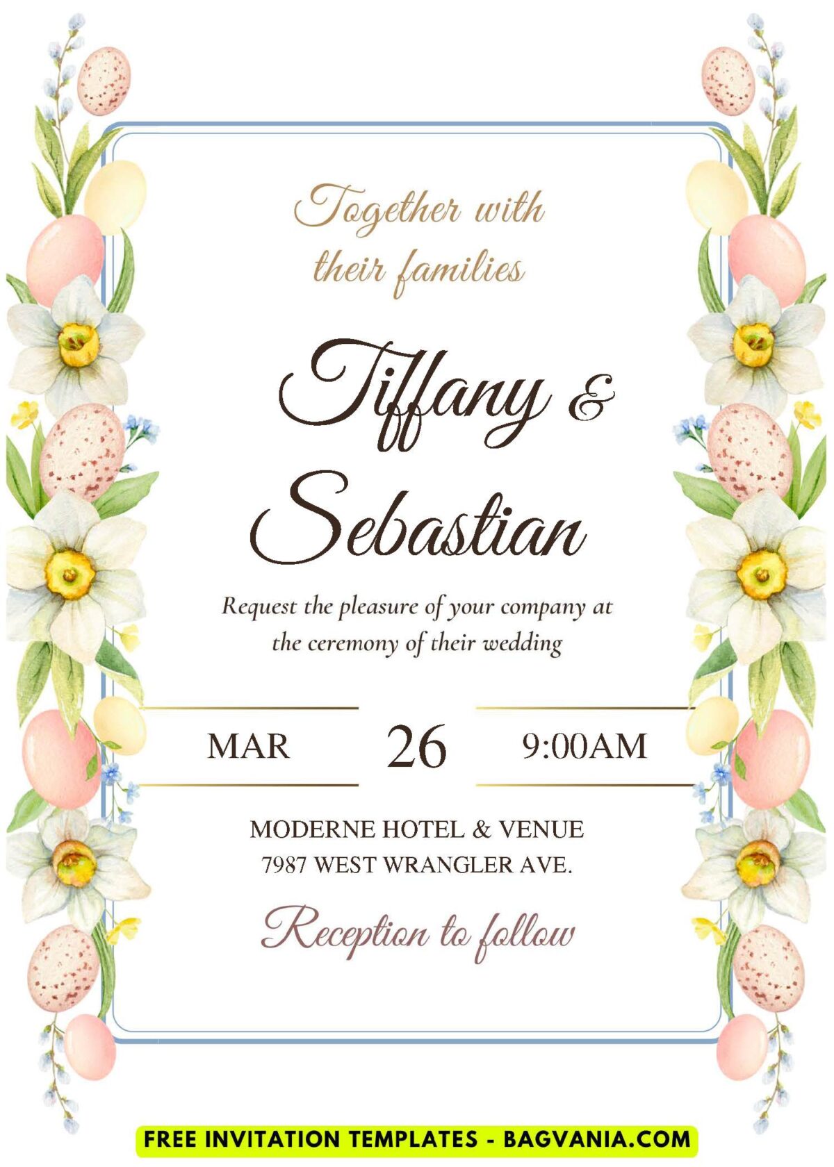 (Easily Edit PDF Invitation) Simple Floral & Greenery Wedding Invitation A