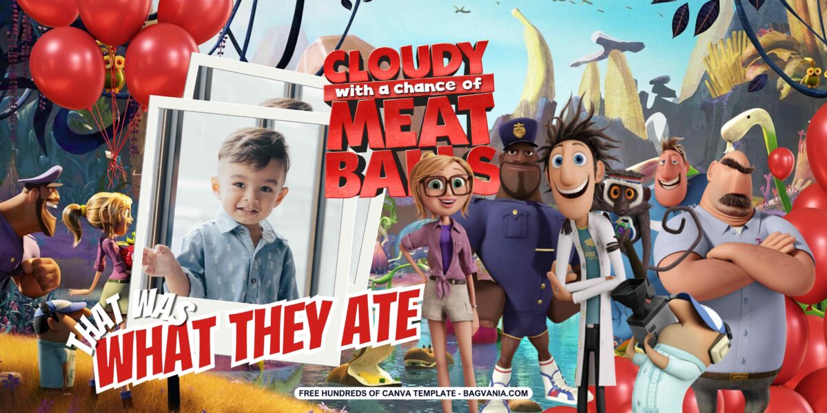 FREE Download Cloudy with Chance of Meatballs Birthday Banner
