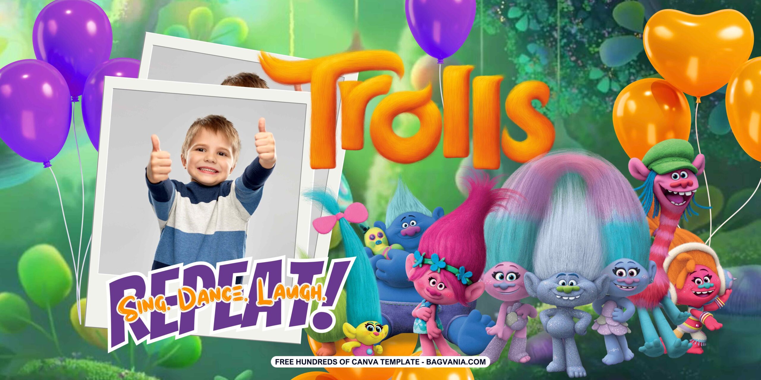 Free Download Trolls Birthday Banner 