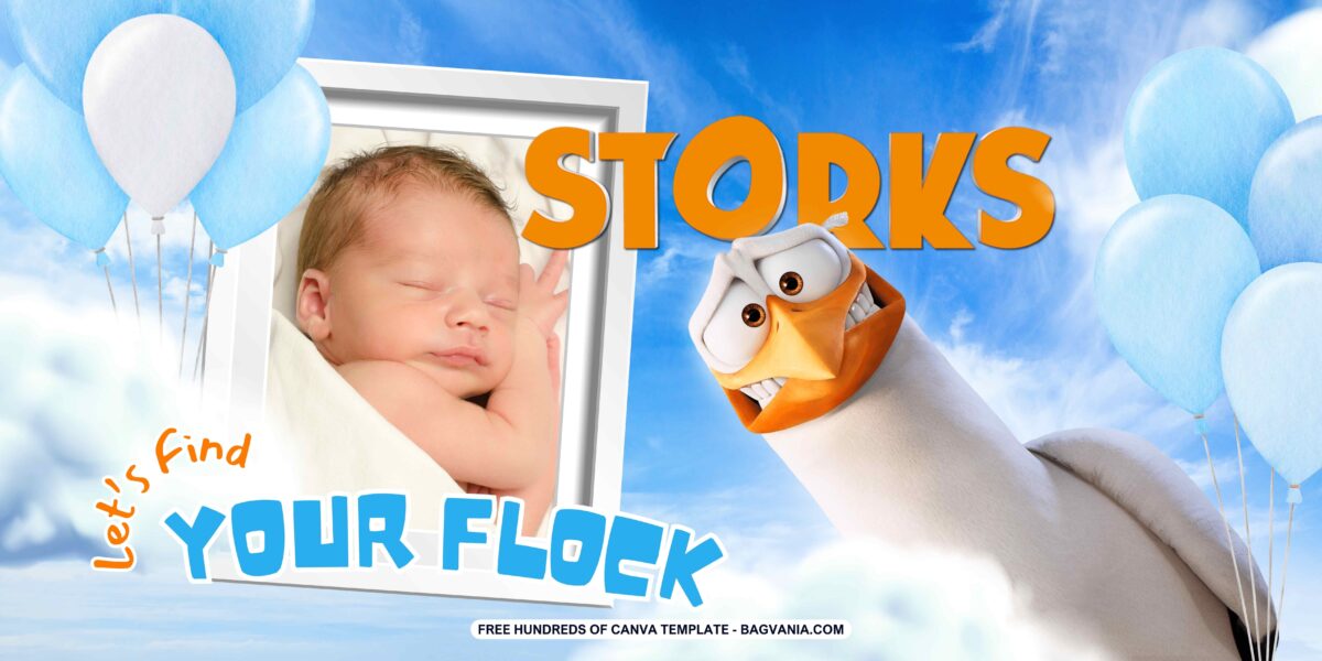 FREE Download Stork Birthday Banner 