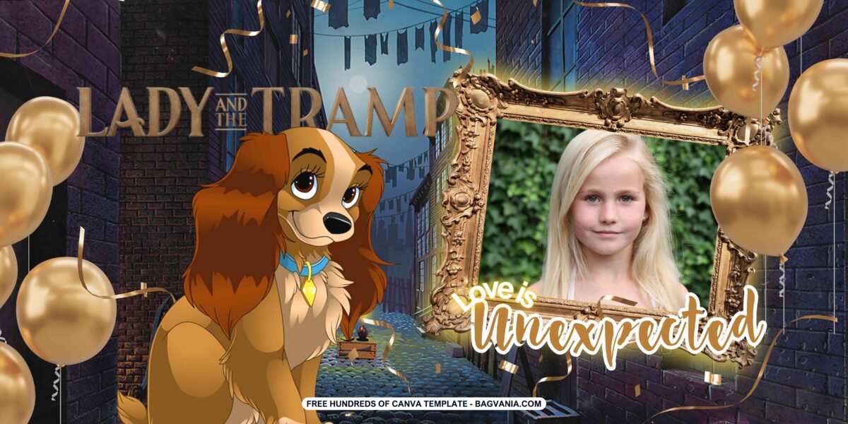 FREE Downloadable Lady and The Tramp Birthday Banner