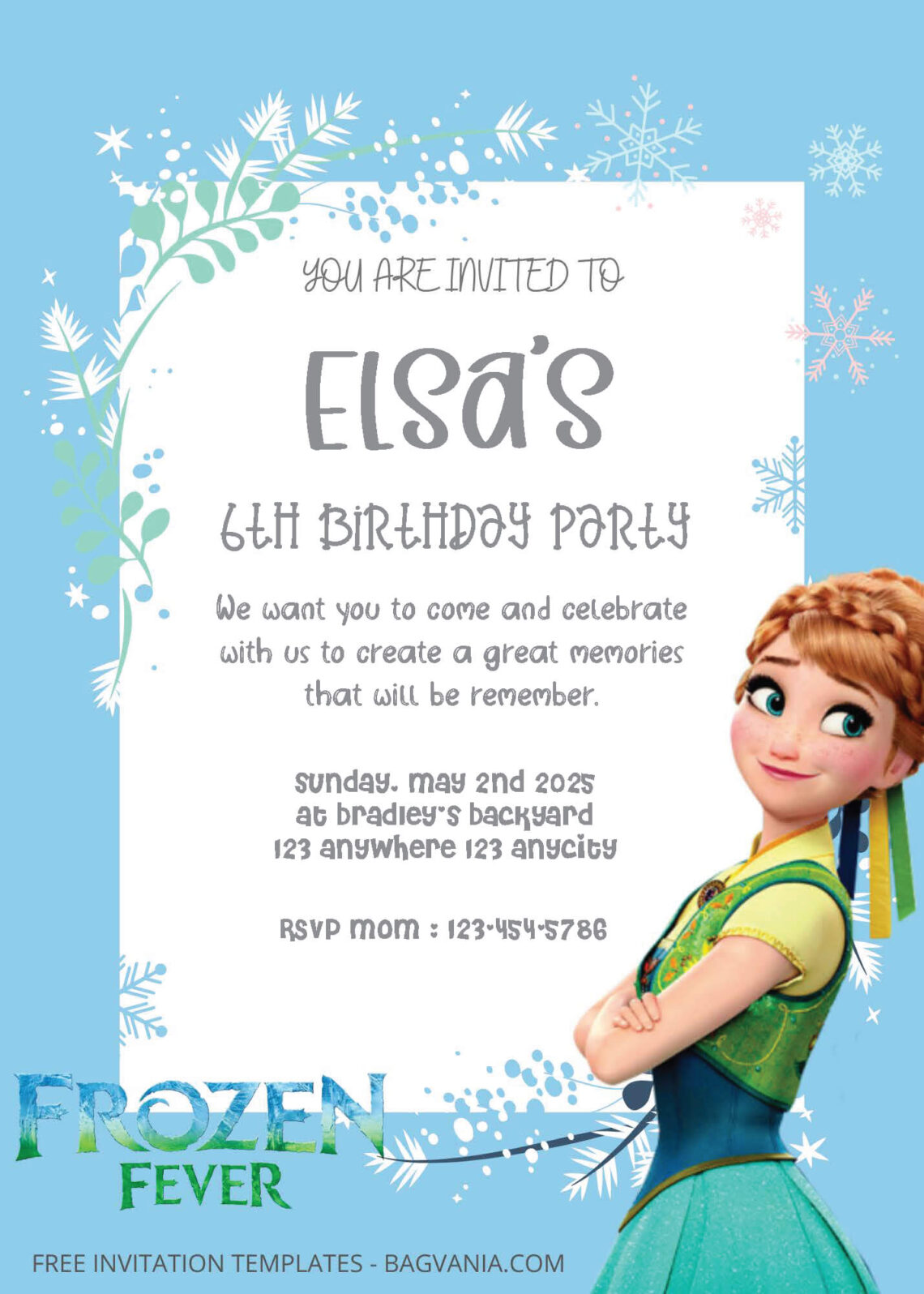 FREE PDF Invitation – Frozen Birthday Invitation Templates | FREE ...