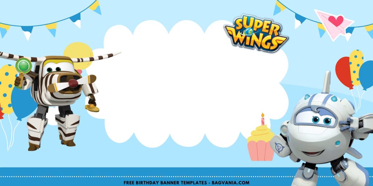 (Free Canva Template) Magical Super Wings Birthday Backdrop Templates C
