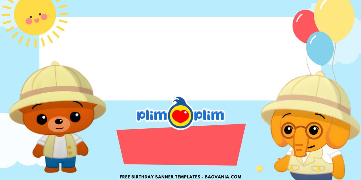 (Free Canva Template) Happy-Go-Lucky Plim Plim Birthday Banner Templates G