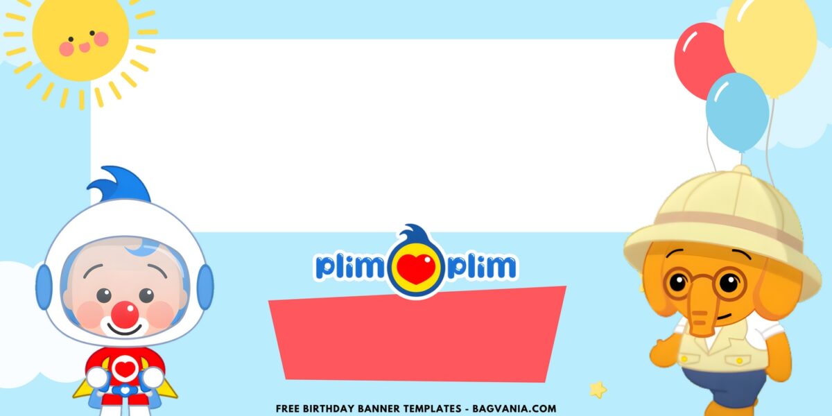 (Free Canva Template) Happy-Go-Lucky Plim Plim Birthday Banner Templates A