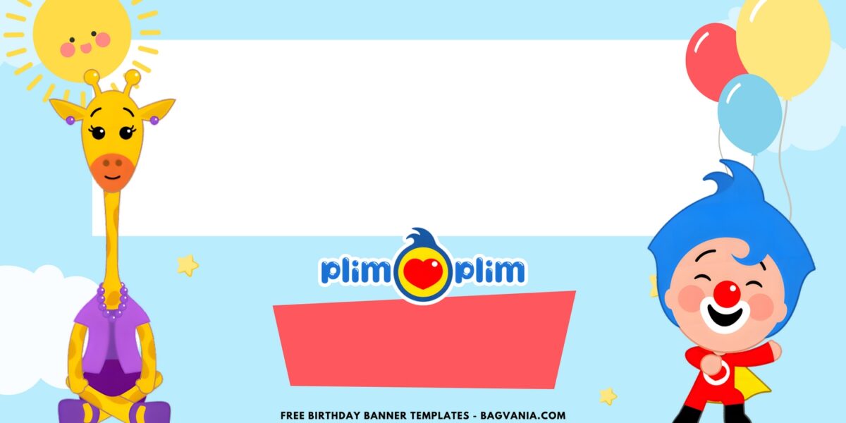 (Free Canva Template) Happy-Go-Lucky Plim Plim Birthday Banner Templates C