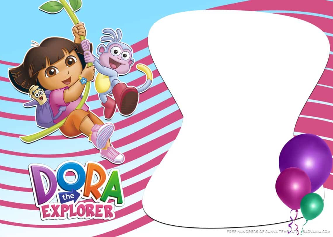 FREE Download Dora the Explorer Birthday Invitations | Bagvania