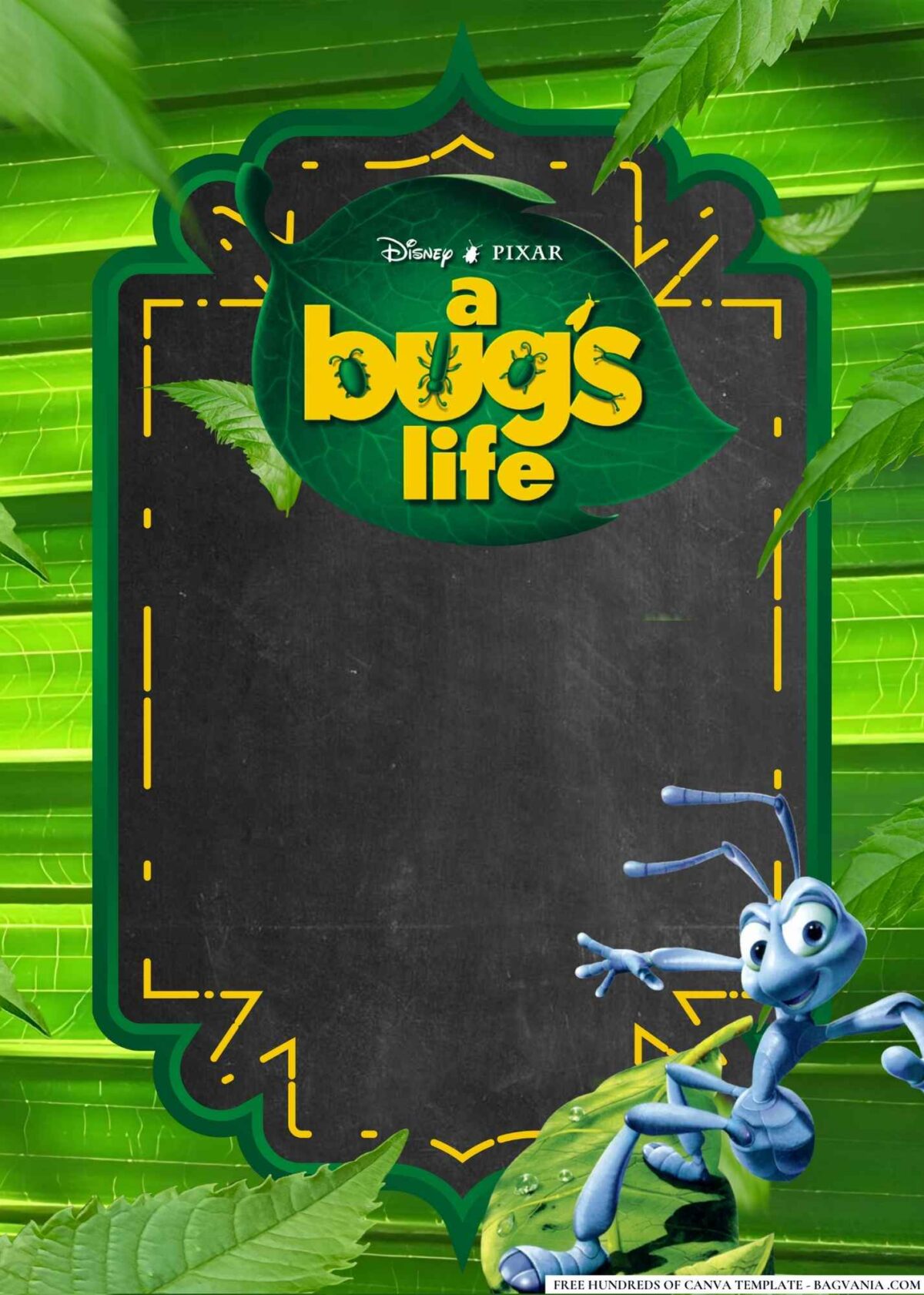 FREE Editable A Bug's Life Birthday Invitations