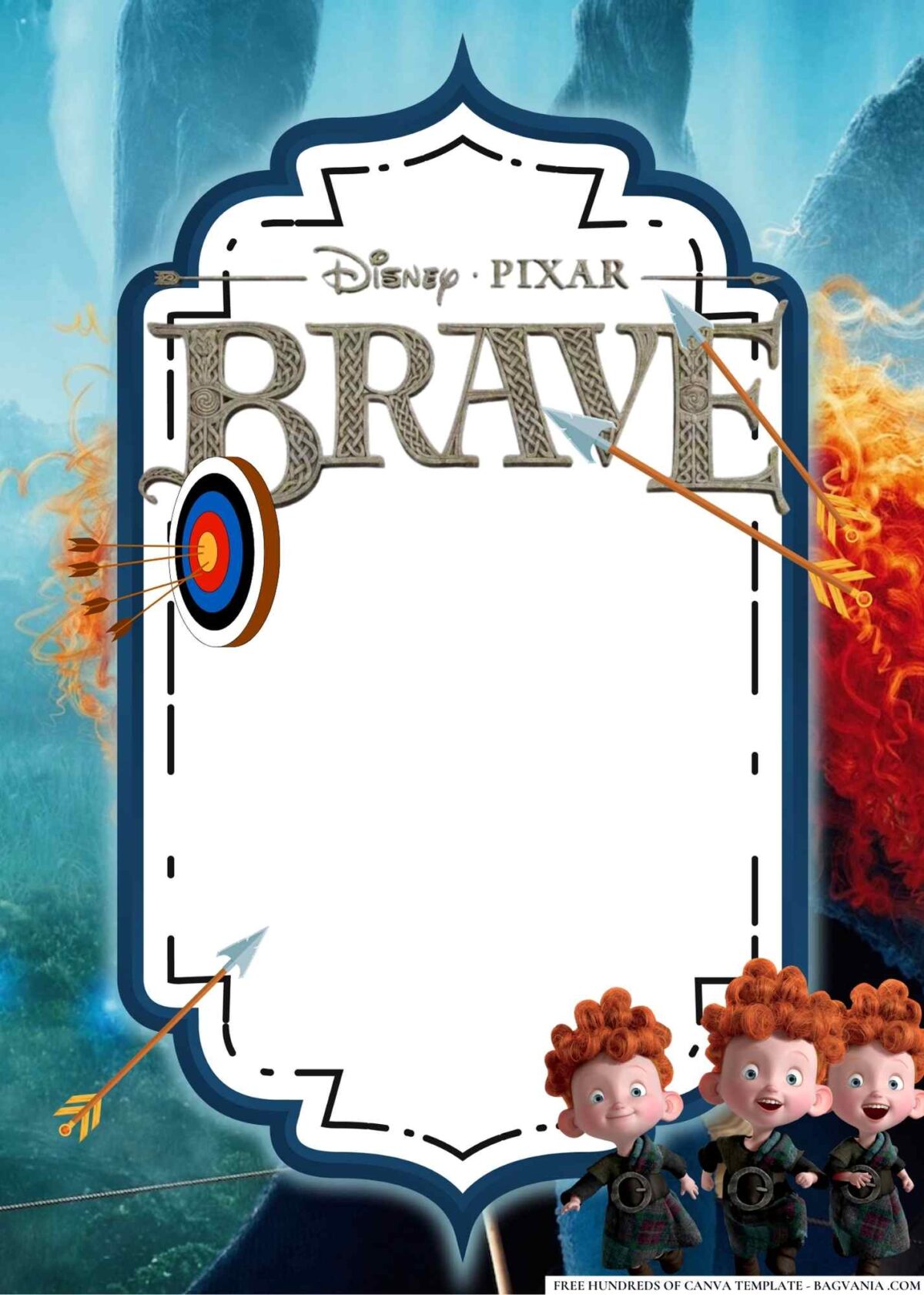 FREE Editable Disney Brave Birthday Invitations