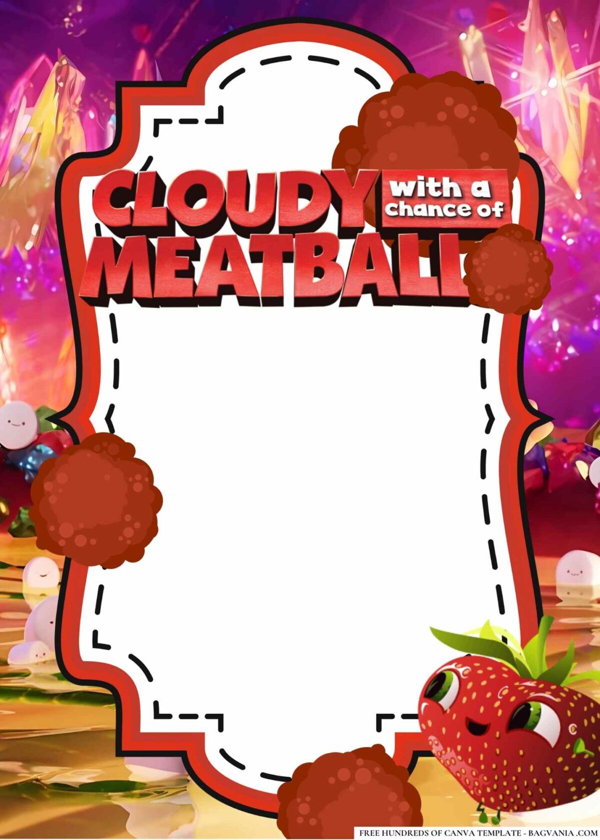 FREE Editable Cloudy with a Chance of Meatballs Birthday Invitations