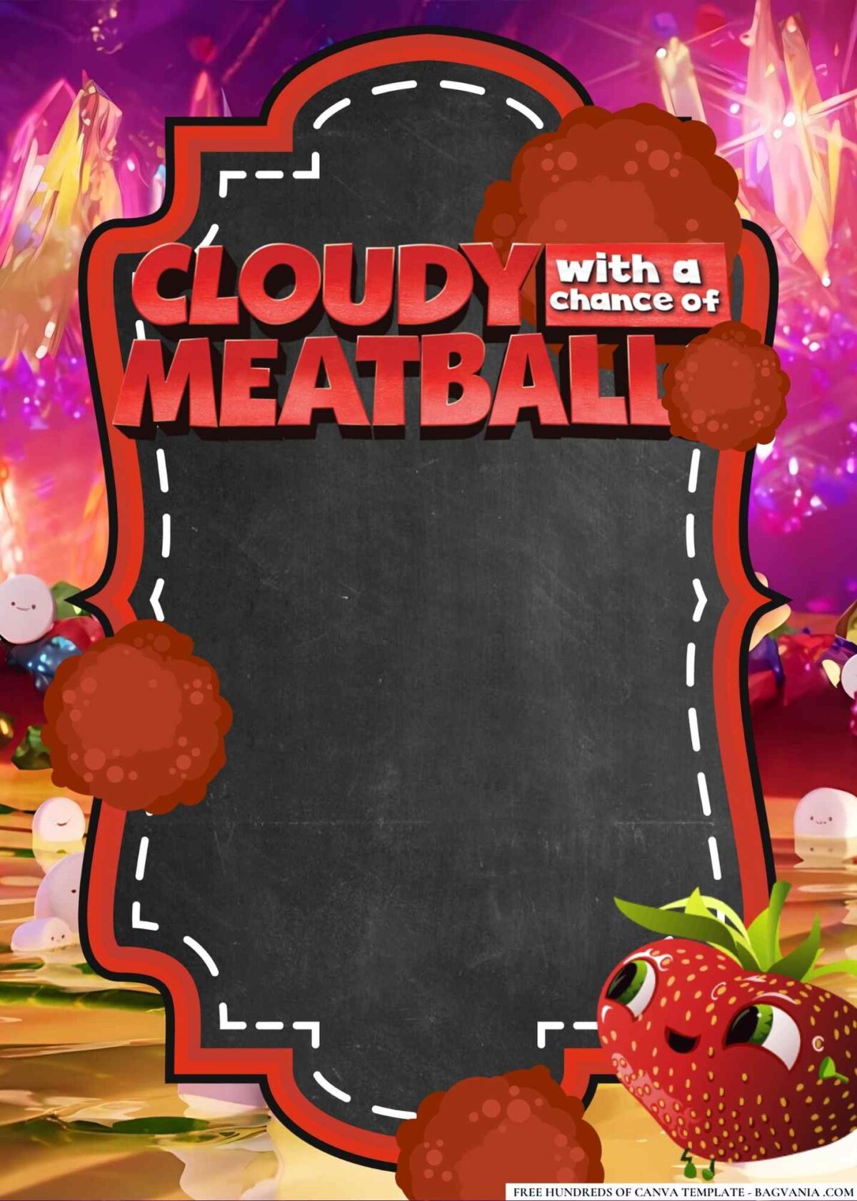 FREE Editable Cloudy with a Chance of Meatballs Birthday Invitations