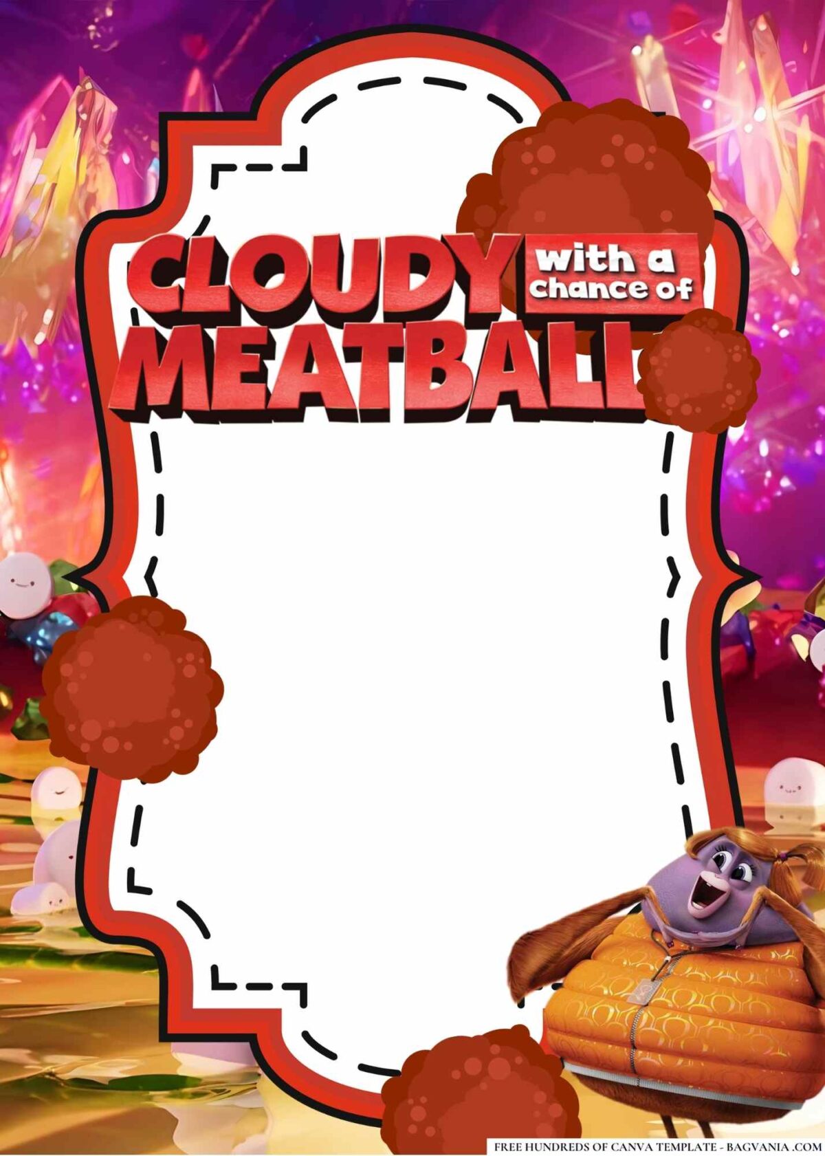 FREE Editable Cloudy with a Chance of Meatballs Birthday Invitations