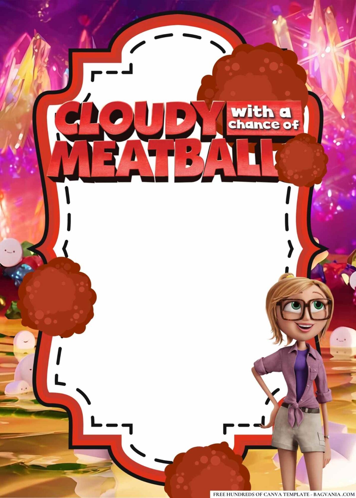 FREE Editable Cloudy with a Chance of Meatballs Birthday Invitations