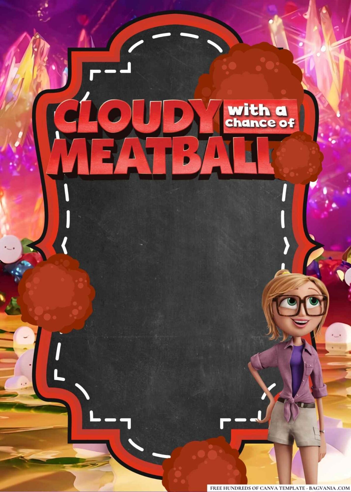 FREE Editable Cloudy with a Chance of Meatballs Birthday Invitations