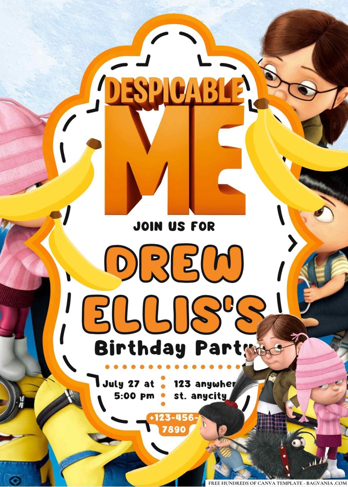 FREE Editable Despicable Me Birthday Invitations