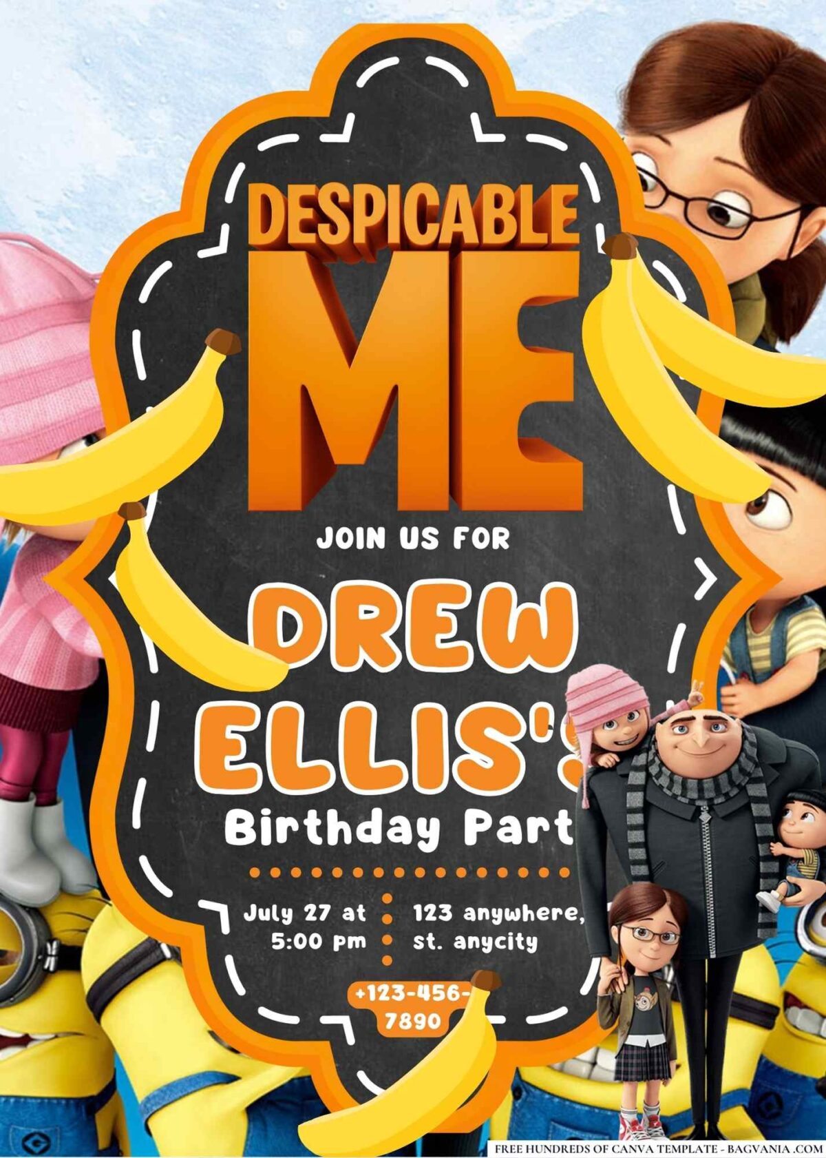 FREE Editable Despicable Me Birthday Invitations