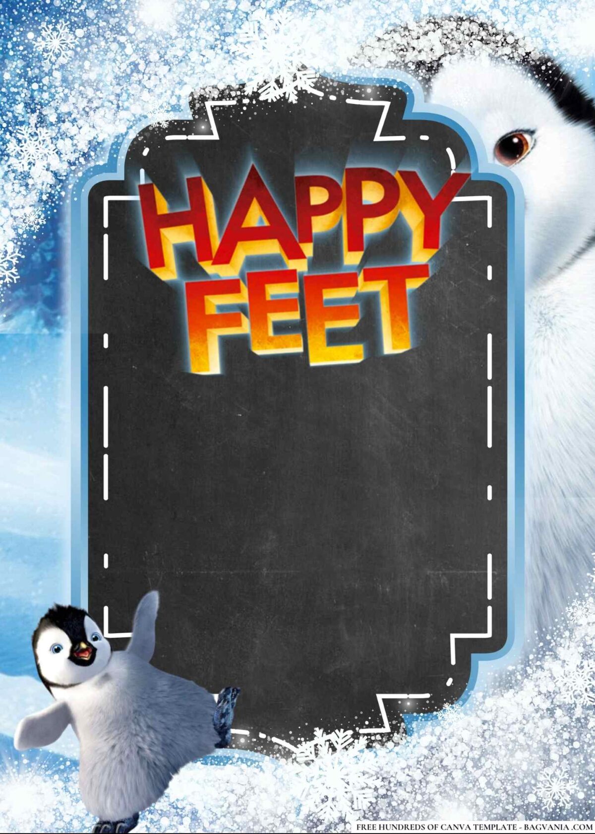 FREE Editable Happy Feet Birthday Invitations